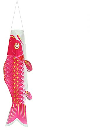 MiOYOOW Bandera de carpa de 100 cm, saco de viento realista, resistente al agua, bandera japonesa para colgar en el hogar, decoración de fiestas (rosa)