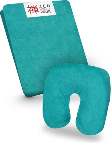 Zen — Drap Housse Table de Massage et Appuie-tête — Housse en Éponge pour Tables d'Esthétique, de Thérapie et de Traitement — Lavable à 60° (Vert Émeraude)