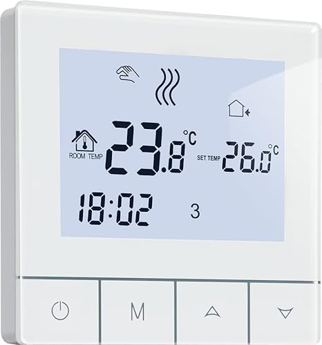 Tuya Wifi termostat för vattenuppvärmning, smart rumstermostat, programmerbar LCD-pekskärm, röststyrning för golvvärme, kompatibel med Alexa, Google 3A TDS75-WIFI-WP