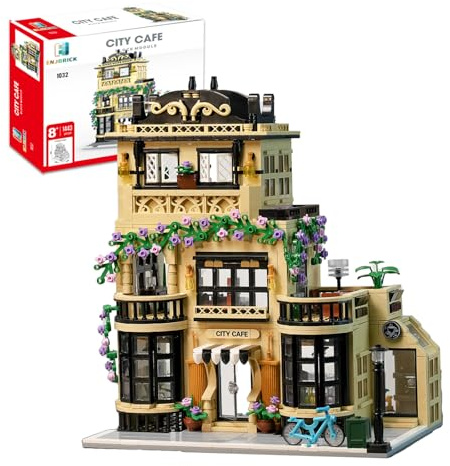 ENJBRICK Blumen Stadt Kaffeehaus Bausatz Kompatibel mit Lego für Adutls, Architektur Bauhaus Kit für Jungen und Mädchen 8-14 Jahre 144 3PCS | Architektur Bauset für Jungen und Mädchen, 8-14 Jahre, 1443 Teile