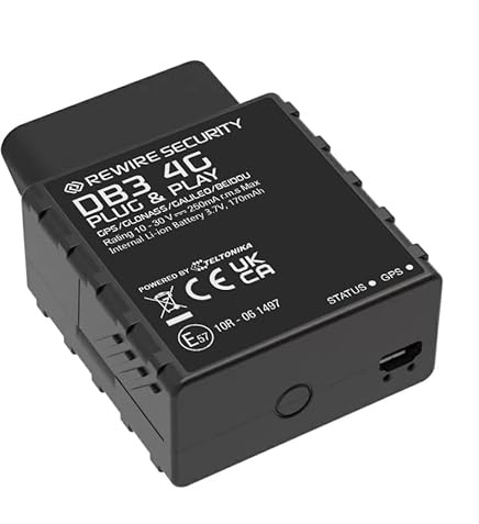 REWIRE SECURITY DB3 4G Plug & Play OBD GPS Vehicle Tracker – Portable Real-Time Locator for Car, Truck, Van | Easy to Install | Automatic Alerts | Covers 120+ countries | Low-Cost Monthly Subscription