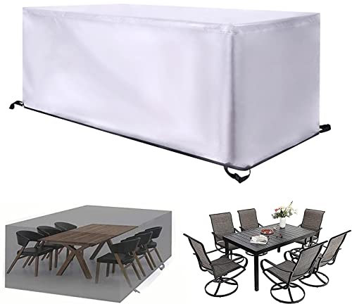 Gartenmöbelabdeckungen wasserdicht, 235x200x85cm/LxBxH Abdeckung für Terrassenmöbel im Freien, 600D-Oxford-Gewebe, Gartentischabdeckung, Winddicht, UV-beständig, Rattan-Möbelabdeckungen, rechteckig