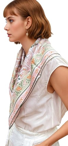 Prettystern Seidenhalstuch 65x65 cm Unisex Seidentuch, handrollierte Kanten, 100% Seide Halstuch Kopftuch für Damen & Herren