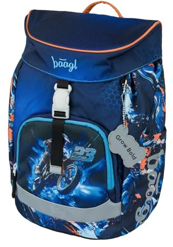 Baagl Schulranzen für 1. Klasse Jungen Airy Schulrucksack - Motorrad