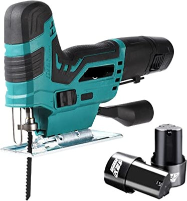 Mini motosega, Seghetto alternativo a batteria 12V Seghetto elettrico portatile Mini seghetto ricaricabile for taglio del legno Lavorazione del legno portatile con batteria per rami di alberi, cortile