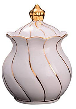 FQCXCKJ Sucrier ménage en céramique créative cafetière correspondant café sucrier blanc granulé sucrier thé Caddy