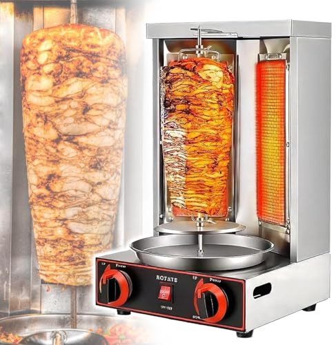 Eastnmythet Shawarma-Maschine, Döner-Kebab-Maschine, Gas-Gyros-Drehspießgrill, vertikaler Broiler-Gyro-Fleisch-Drehspieß für die Küche im gewerblichen Restaurant