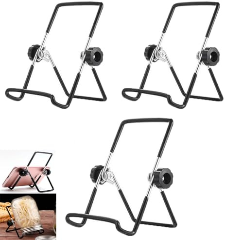 UtySty 3 Pack Sprouting Jar Stand Holder Replacement Foldable Wire Cradle Support for Mason Jars Kit Seed Growing Organic Sprouts Microgreens Germinator Tablet Phone Desktop Easel Display