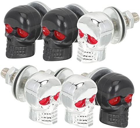 iplusmile 12pezzi Viti Per Porta Targa Kit Di Modifica Con Design Testa Di Teschio Viti Decorativa Per Fissaggio Targa e Cromo Accessori Per Motocicli