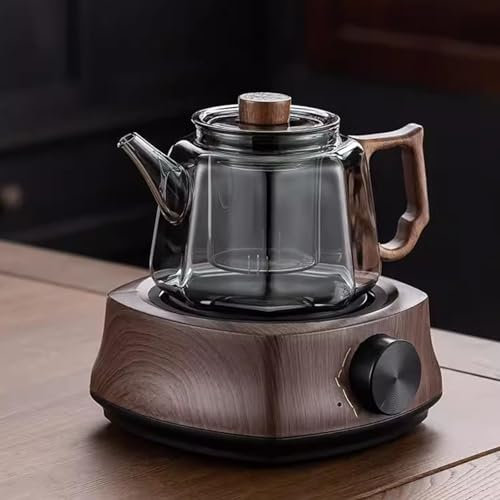 Bouilloire à thé Service à thé à la vapeur et à l'ébullition, poêle à poterie électrique domestique, fabrication de thé, bureau, petite cuisinière électrique, théière en verre, eau bouillante Cafetièr