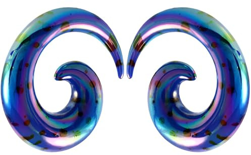 Decentraland 1 Paar Purpurblau 10 mm(00 G) Acryl Dehnspiralen Plugs Tunnel Kegel Dehnungsschnecke Acrylkegel Ohrstecker Dehnschnecke Set Ohrringe Dehnstab Piercing Spirale Ohr Expander Frauen Herren