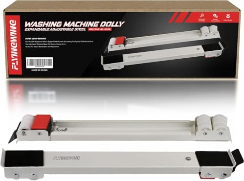 Trolley robusto, lavatrice, mobili, estensibile, carrello portautensili regolabile, trasportatore mobili in acciaio per lavatrici, asciugatrici, mobili, max. 1540 lbs. 28,3 Grigio