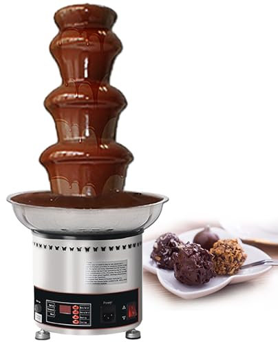 Máquina de Fuente de Chocolate de 4 Niveles, máquina de Fuente de Fondue de Chocolate eléctrica, 30-150 °C, Temperatura Ajustable, Material de Acero Inoxidable 304, Torre de fusión de Chocolate