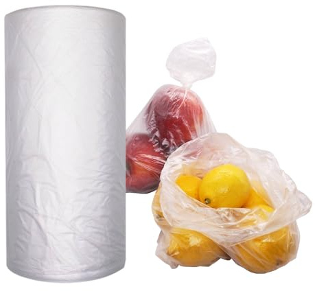 SKIR'CO Lot de 5 000 sacs en plastique transparent de 22,5 x 40 cm, de qualité alimentaire, sacs d'emballage alimentaire en polyéthylène haute densité, sacs en polyéthylène sur un rouleau, sacs de
