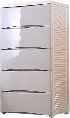 Kinder-Kleiderschrank, Aufbewahrungsschrank mit großen Schubladen, mehrlagiger Kunststoff-Organizer für Wohnzimmer, Schlafzimmer, Kinderzimmer, 60 x 40 cm (Grau, 7 Ebenen)