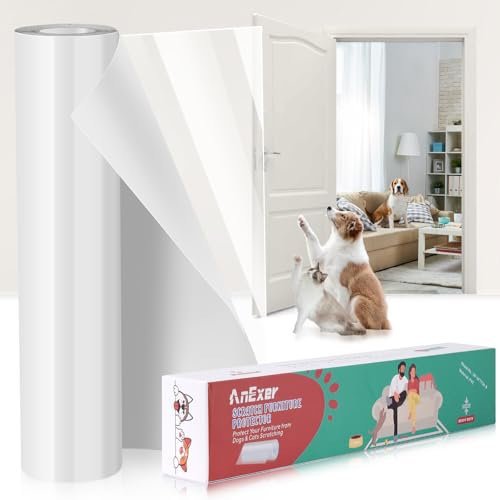 AnExer Protezione Porta Antigraffio [400x40CM], Protezione Antigraffio per Mobili Autoadesivo, Tagliabile Protezione Divano Graffi Gatto per Mobili, Porte, Pareti, Tiragraffi Divano,Sisal e Moquette