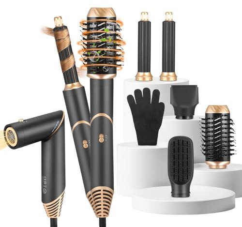 Hair Styler, Magic Air Styler 5 in 1, Hot Air Stylers for Women Styling, Hair Dryer Brush Auto Curler, [60,000 RPM] High-Speed Ionic Hairstyler for Volumizing, Curling, Straightening, All Hair Types