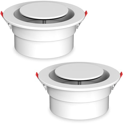 Aygrochy Válvula de placa de 100 mm de aluminio X2, reforzada, rejilla de ventilación de pared para extractor de aire, ventilador de tubería, dormitorio, baño, oficinas