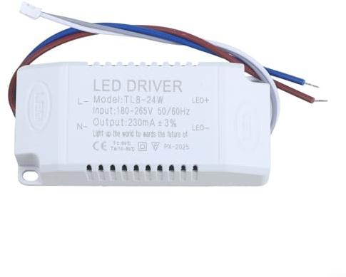 Driver LED Trasformatore elettronico 8-24W uscita corrente costante per lampada da soffitto, 230mA ±5%, 24-84V DC, AC110-265V Input