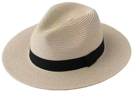 Solhattar, Stråhatt, Strandhatt, Rosettknut Grovkant Platt Topp for Dam Sommarsemester Japansk Hawaiian(Beige)