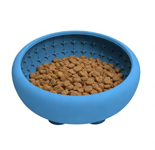 Nahrungsverzögerer Katzennapf | Silikon Anti Rutsch Haustiernapf Mit Starkem Saugnapf | Hund Denkspiel Futternapf | Für Welpe Mittelgroßes Tier Trinken Essen Wasser Camping Auto Haus Außen