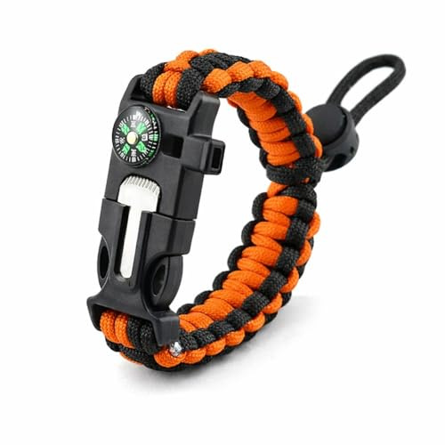 PRIMAL SURVIVAL 5-in-1 Survival Bracelet | 550 Paracord Bracelet with Compass, Emergency Whistle & Fire Starter | Adjustable 3.2m Bracelet for Camping, Hiking & Bushcraft