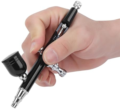 Qudinip Pistola Pulverizadora Neumática de Doble Acción con Características Ajustables para Decoración de Uñas y Pintura 7CC Negra