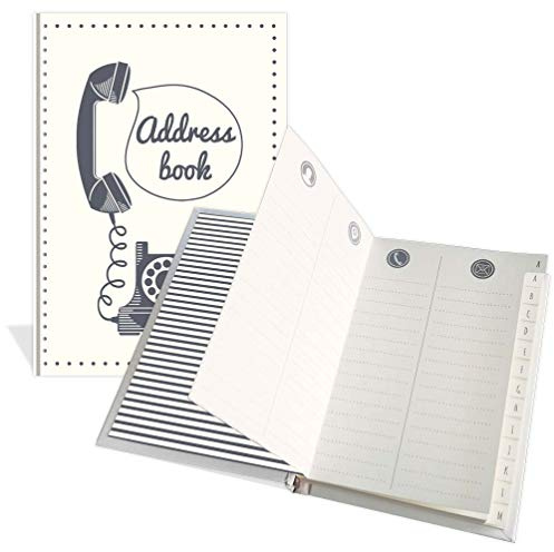 Carnet d'adresses de poche de luxe – Motif téléphone vintage – 104 pages – Taille 91 mm x 130 mm