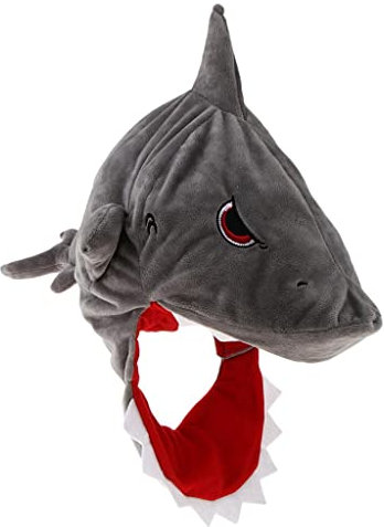 Fenteer Lustige Fischmütze Hai Tiermütze Fischhut Tierhut Faschingshut Geburtstags-Geschenk für Herren Damen Kinder