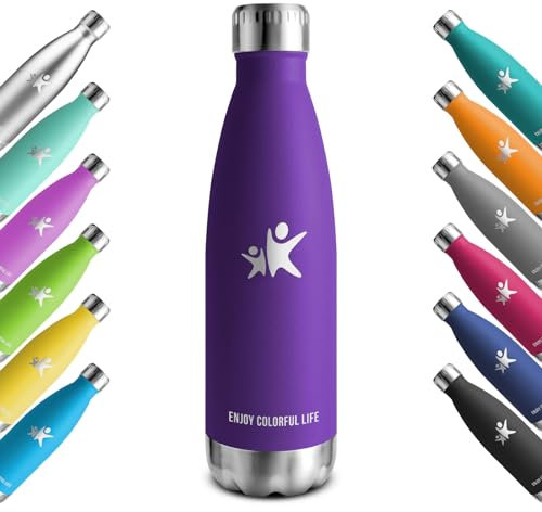 KollyKolla Trinkflasche Edelstahl 750ml, Vakuum Thermosflasche, Wasserflasche BPA-Frei, Auslaufsicher Thermoskanne, Trinkflasche Kohlensäure Geeignet, Isolierflasche, Sport, Schule, Fitness, Sprudel