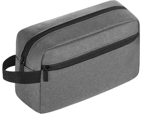 Icramsy Reise-Kulturbeutel, Kulturbeutel für Damen und Herren, zum Aufhängen, Kosmetiktasche, Reisezubehör für Damen und Herren, GRAU, Modern