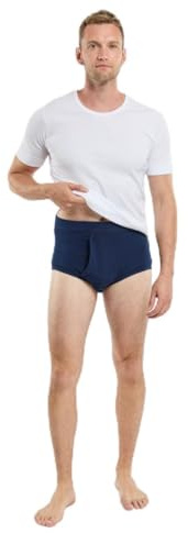 Slip Ouvert Taille Haute - Coton léger Biologique Marine 4XL