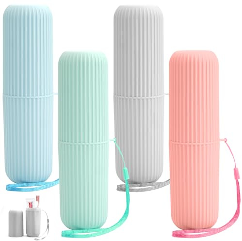 4 Pièces Brosse à Dent Voyage, Kit Brosse à Dent, Étui Voyage, Rangement et Trousse pour Maison et Campings