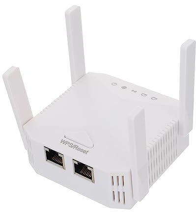 HOMOBABE Répéteur en Abs 2,4 Ghz 300 Mbps WiFi 4 Antennes Amplificateur de Signal sans Fil Prévention D'atténuation du Signal, pour Étendre la Couverture Réseau à Domicile