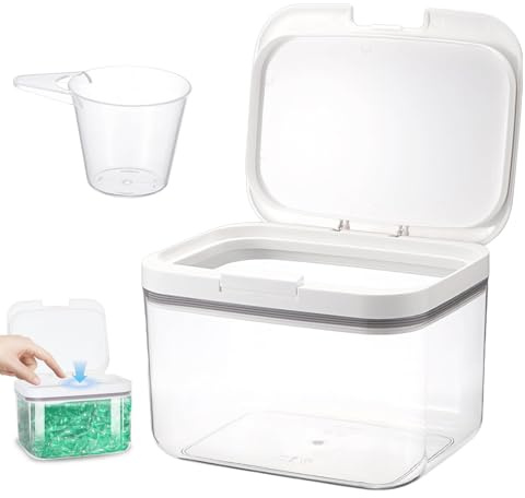 Waschmittel Aufbewahrung, 2,8L Aufbewahrungsbox mit Deckel, Waschpulverbehälter mit Luftdichtem Deckel, Aufbewahrungsbox Schnappverschlüsse, Pop Up Waschmittel Aufbewahrung, für Waschmittel