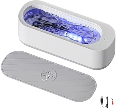 opticlear ultraschallgerät,opti clear,Opticlear Ultraschall Zur Reinigung Von Brillen,brillenputzgerät,Ultraschallbrillenreiniger Mit Lila Lichtwellenbestrahlung, Hochfrequenz-Vibrationsreinigung Und