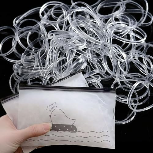 Zegnuem Mini elastici trasparenti per capelli, elastici per capelli, 1000 pezzi, per donne e ragazze
