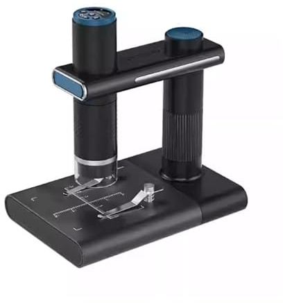 Microscopio Microscopio electrónico Digital portátil de Mano, Mini microscopio con Soporte Ajustable, Base metálica y luz LED Microscope