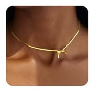 Bow Snake hänge Choker guldkedja smycken för kvinnor, metall, ingen ädelsten