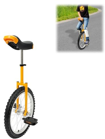 HUOMMGS enhjuling 18 tums uppgradering enhjuling med ergonomisk sadel balansträning cykel justerbar höjd för 1,2–1,55 m barn professionella inhjulingar för nybörjare, proffs unisex