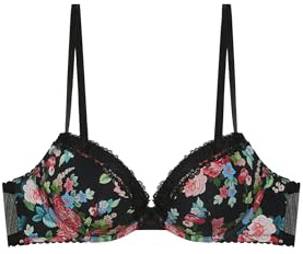 YAMAMAY - Reggiseno Push-up con Ferretto, Stampato, Linea Bouquet, Donna, 2B