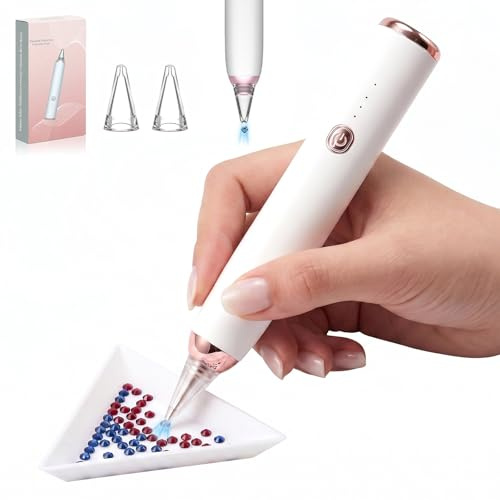Diamond Art Pens – Electric Vacuum Suction Pen for Diamond Painting | Wireless Rechargeable Diamond Art Tool with 2 Nozzles, Premium Accessory for DIY 5D Craft