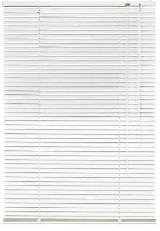 Alu Jalousie weiß - Breite 40 bis 240 cm - Höhe 130/160 / 220 cm - Tür Fenster Rollo Jalousette Aluminium Fensterjalousie Lamellen Metall (80 x 130 cm)
