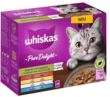 Whiskas +1 Ragout Auswahl in Gelee | 2X 24x85g Katzenfutter Nass
