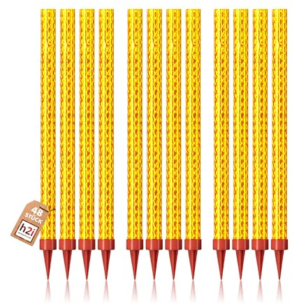 h2i 48 Stück je 120 Sek S Pack Eissterne Eisfontäne Sprühkerze für Verlobung-Hochzeit-Geburtstag Jugend-Party-Tisch-Feuerwerk Deko für Kuchen Torten Flaschen