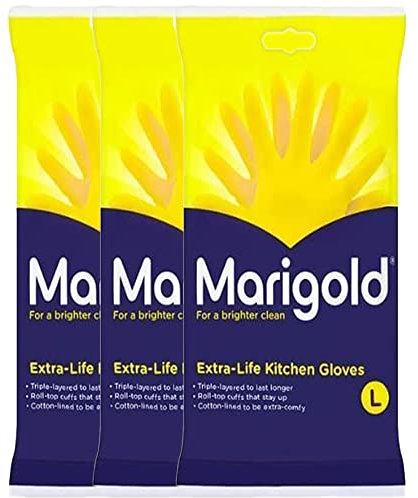 MARIGOLD KITCHEN GLOVES ORIGINAL EXTRA LIFE CLEANING LARGE SIZE WHOLESALE BULK PRICE OPTIONS (3)