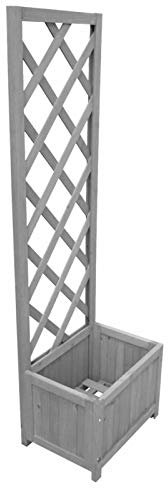 Tidyard Spalier mit Blumenkasten Garten Hochbeet mit Spalier Gartenspalier Blumenkasten Rankkasten Rankgitter Rankhilfe Blumenkübel Pflanzkasten 40x30x135 cm Massivholz Tanne