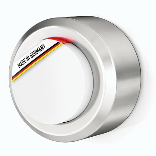 Raumhero Türstopper Wand Edelstahl (1x) Wandpuffer zum Schrauben - 100% Made in Germany - Türpuffer Wand, Türstopper Wandmontage - Edles Design für Zuhause (zum Bohren, Weiß)