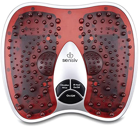 SENSIV Akupressur fotmassage för blodcirkulation och smärtlindring för fotsmärta och plantar fasciitlindring infraröd värme med justerbar vibration