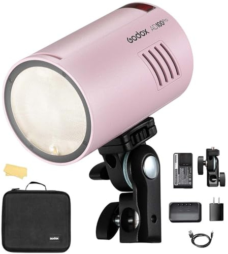 Godox AD100pro Strobe Flash Light Portable 100Ws 2600mAh Battery TTL/M/Multi Functions 2.4G Wilreless X System 1/8000 HSS 0.01-1.5s Recycling 360 Full Power for Photography Studio Shooting